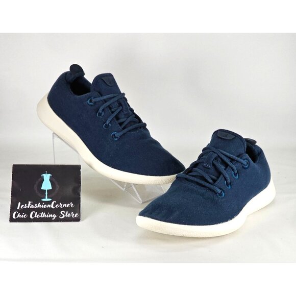 Allbirds Men’s Wool Runners in Tuke Midnight Blue White Cream Soles Size 11 301 - Picture 6 of 16